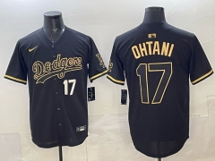 (Logo 5) 5th Generation Los Angeles Dodgers Black&Gold #17 MLB Jersey-0840
