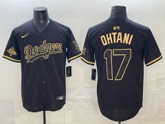 (Logo 7) 5th Generation Los Angeles Dodgers Black&Gold #17 MLB Jersey-0840