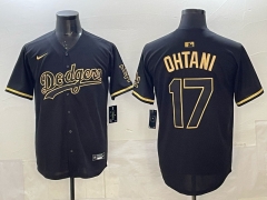 (Logo 1) 5th Generation Los Angeles Dodgers Black&Gold #17 MLB Jersey-0840