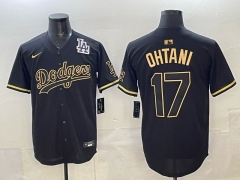 (Logo 12) 5th Generation Los Angeles Dodgers Black&Gold #17 MLB Jersey-0840