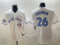 (Logo 4) Toronto Blue Jays White #26 Baseball Jersey-0840