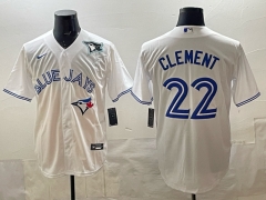 (Logo 4) Toronto Blue Jays White #22 Baseball Jersey-0840