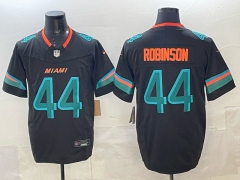 (Logo 1) Retro Version Miami Dolphins 5 Generations Black #44 NFL Jersey-0840