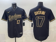 (Logo 2) 5th Generation Los Angeles Dodgers Black&Gold #17 MLB Jersey-0840