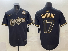 (Logo 10) 5th Generation Los Angeles Dodgers Black&Gold #17 MLB Jersey-0840