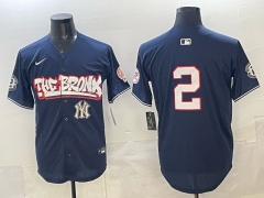 New York Yankees 4th Generation Joint Version #2 Royal Blue MLB Jersey-0840