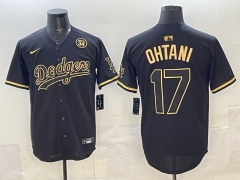 (Logo 8) 5th Generation Los Angeles Dodgers Black&Gold #17 MLB Jersey-0840