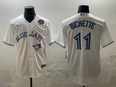 Toronto Blue Jays White #11 Baseball Jersey-0840