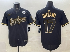 (Logo 11) 5th Generation Los Angeles Dodgers Black&Gold #17 MLB Jersey-0840