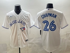 (Logo 1) Toronto Blue Jays White #26 Baseball Jersey-0840