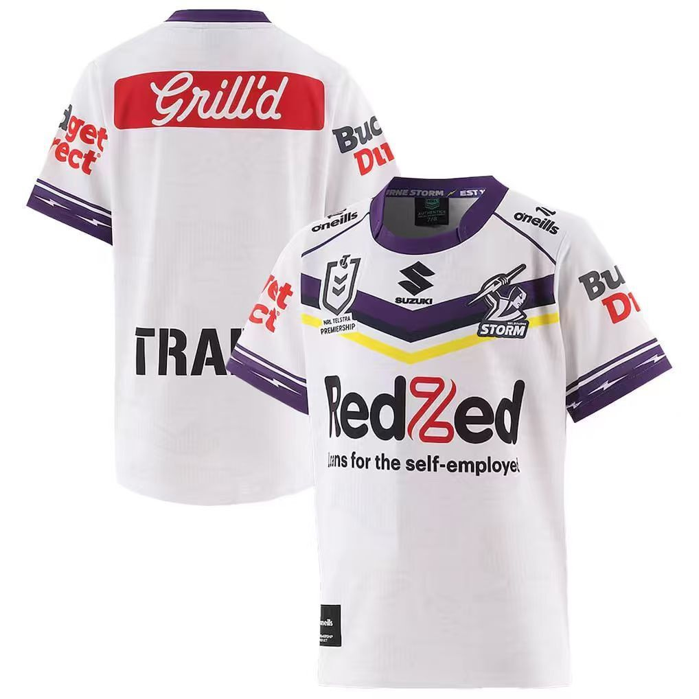 (S-7XL) 2026 Melbourne Away White Thailand Rugby Jersey-Melbourne Storm ...