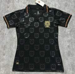 25-26 Portugal Away Black Women Thailand Soccer Jersey AAA-4506