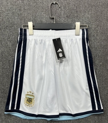 26-27 Argentina Home White Thailand Soccer Shorts-718