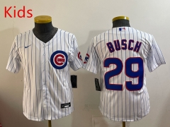 (Logo 5) Chicago Cubs White #29 Kids MLB Jersey-0840