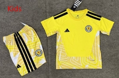 2026 World Cup Scotland Goalkeeper Yellow Kids/Youth Soccer Uniform-6748