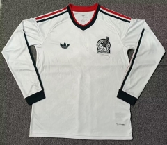 (S-4XL) 2026 World Cup Mexico Away White LS Thailand Soccer Jersey AAA-5378