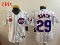 (Logo 1) Chicago Cubs White #29 Kids MLB Jersey-0840
