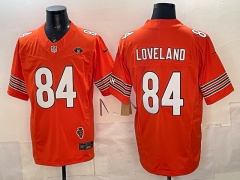(Logo 4) Chicago Bears 3 Generations Orange #84 NFL Jersey-0840