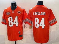(Logo 7) Chicago Bears 3 Generations Orange #84 NFL Jersey-0840