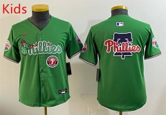 Joint Version Philadelphia Phillies 3 Generations Green Kids MLB Jersey-0840