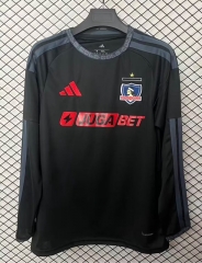 (S-4XL) 26-27 Colo-Colo Away Black LS Thailand Soccer Jersey AAA-2044