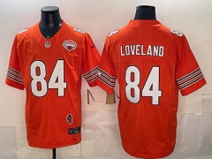 (Logo 10) Chicago Bears 3 Generations Orange #84 NFL Jersey-0840