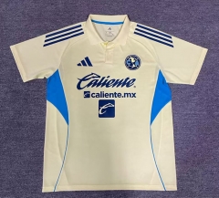 (S-4XL) 26-27 Club América Yellow Thailand Polo Shirt-912