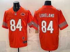 (Logo 5) Chicago Bears 3 Generations Orange #84 NFL Jersey-0840