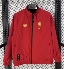 (S-3XL) 26-27 Joint Version Manchester United Red&Black Double-sided Thailand Soccer Trench Coats-7209