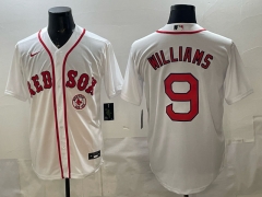 Boston Red Sox White #9 MLB Jersey-0840