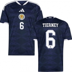 (S-4XL) 26-27 Scotland Home Royal Blue (TIERNEY #6) Thailand Soccer Jersey AAA