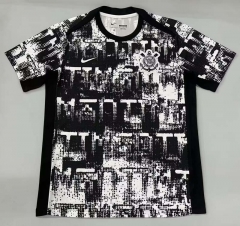 (S-4XL) 26-27 Corinthians Black&White Thailand Soccer Training Jersey-908
