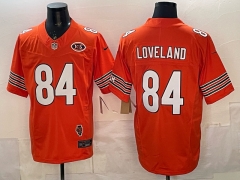 (Logo 3) Chicago Bears 3 Generations Orange #84 NFL Jersey-0840