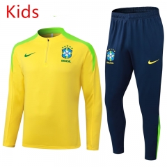 26-27 Brazil Yellow Kids/Youth Soccer Tracksuit-0199