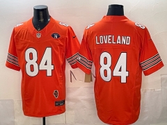 (Logo 2) Chicago Bears 3 Generations Orange #84 NFL Jersey-0840