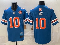 (Logo 1) Retro Version Denver Broncos 4 Generations Blue #10 NFL Jersey-0840