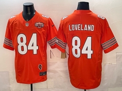 (Logo 8) Chicago Bears 3 Generations Orange #84 NFL Jersey-0840