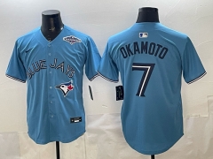 (Logo 7) Toronto Blue Jays Blue #7 Baseball Jersey-0840
