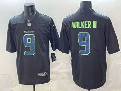 (Logo 1) Fashion Version Seattle Seahawks Black #9 NFL Jersey-0840