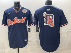 (Logo 7) Detroit Tigers 2nd Generation Blue MLB Jersey-0840