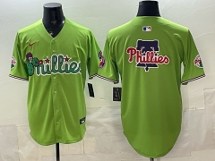 (Logo 5) Philadelphia Phillies 6 Generations Green MLB Jersey-0840