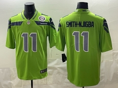 (Logo 2) Seattle Seahawks 2 Generations Green #11 NFL Jersey-0840