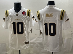 (Logo 3) Retro Version New England Patriots 3 Generations White #10 NFL Jersey-0840