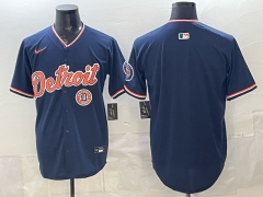 (Logo 5) Detroit Tigers 2nd Generation Blue MLB Jersey-0840