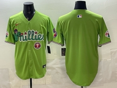 (Logo 4) Philadelphia Phillies 6 Generations Green MLB Jersey-0840