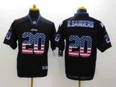 National Flag Version Detroit Lions Blue #20 NFL Jersey-0840