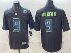 (Logo 3) Fashion Version Seattle Seahawks Black #9 NFL Jersey-0840