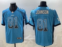 (Logo 1) Drift Version Detroit Lions Blue #81 NFL Jersey-0840