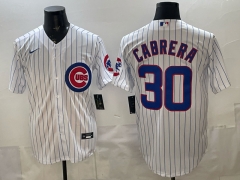 (Logo 1) Chicago Cubs White #30 MLB Jersey-0840