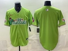 (Logo 1) Philadelphia Phillies 6 Generations Green MLB Jersey-0840